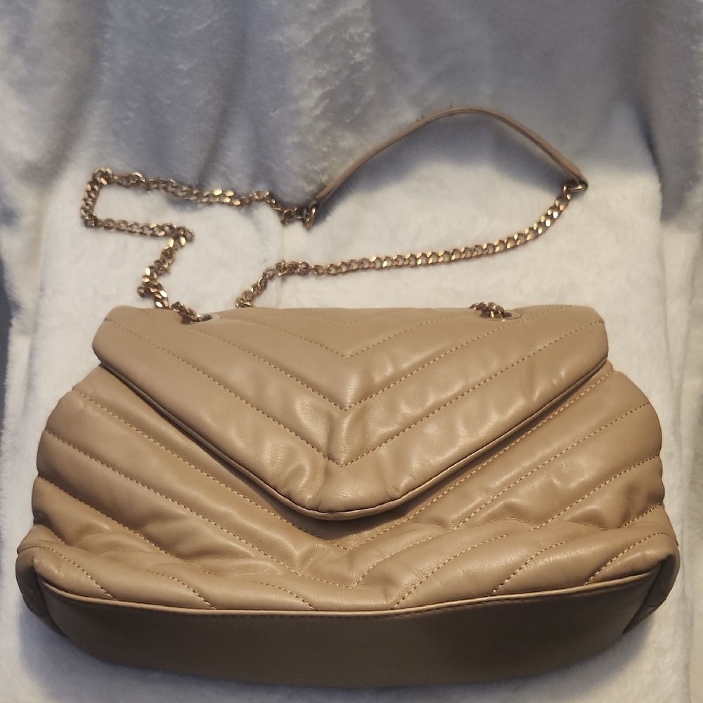 Shein Elegant Tan Quilted Women's Handbag Or Crossbody